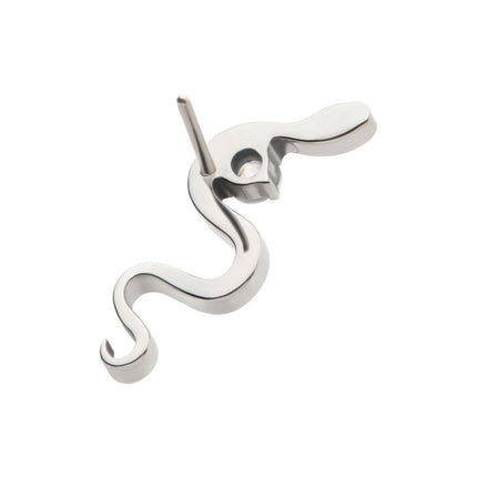 Invictus Titanium Threadless with 1.8mm Prong Set Round CZ Gem Snake Top