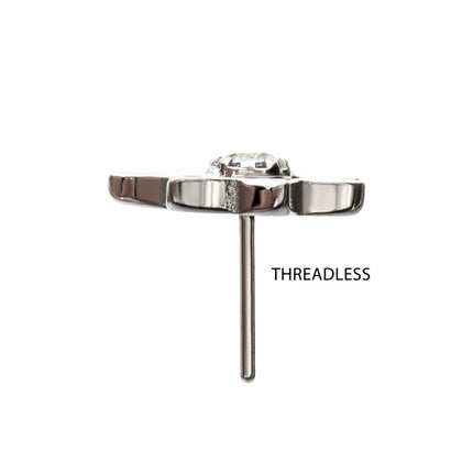 Invictus Titanium Threadless Lotus Flower Top with Prong Set Gem