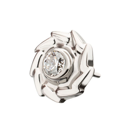 Invictus Titanium Threadless Vortex Spiral Top with Bezel Set Gem