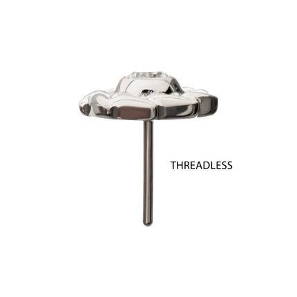 Invictus Titanium Threadless Vortex Spiral Top with Bezel Set Gem