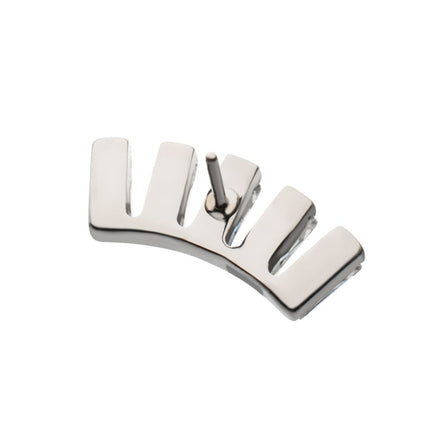 Invictus Titanium Threadless 5 Baguette Gem Curved Bar Top
