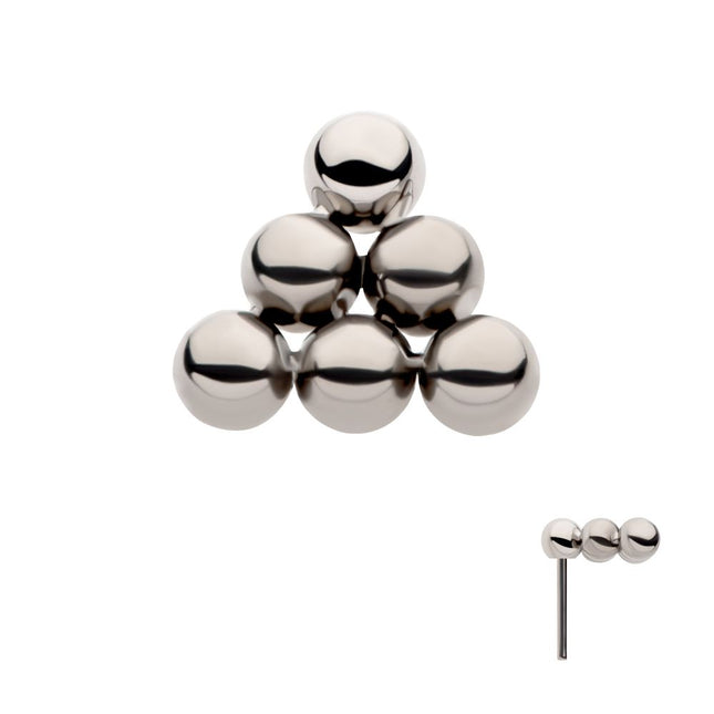 Invictus Titanium Threadless 6 Beads Pyramid Shape Top