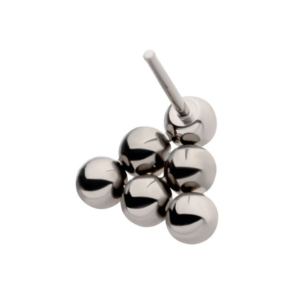 Invictus Titanium Threadless 6 Beads Pyramid Shape Top