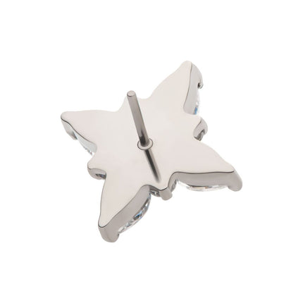 Invictus Titanium Threadless with Clustered Round & Marquise CZ Cross Shape Top