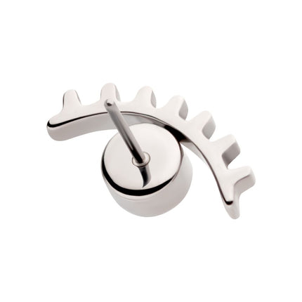 Invictus Titanium Threadless with Bezel Set CZ Cut Out Evil Eye Top