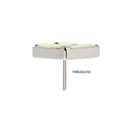 Invictus Titanium Threadless Baguette & Princess Gem Fan Shape Top