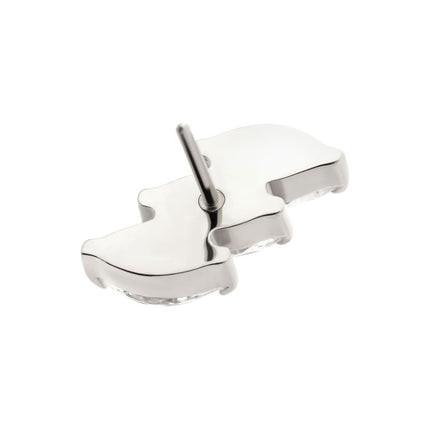 Invictus Titanium Threadless Prong Set Marquise CZ Diagonal 3-Cluster Top