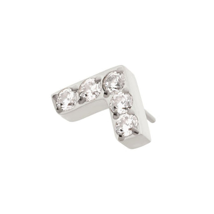 Invictus Titanium Threadless Prong Set  5 Round CZ Chevron Shape Top