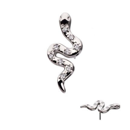 Invictus Titanium Threadless Prong Set 9-Gem Snake Top