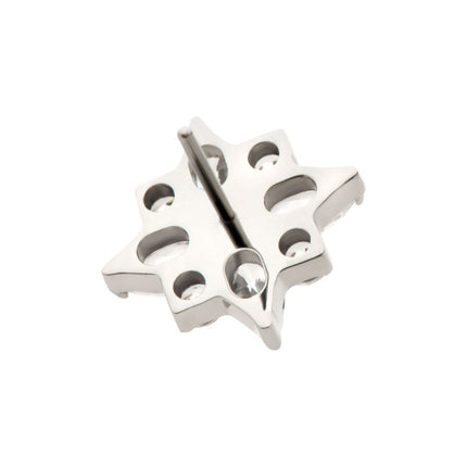 Invictus Titanium Threadless with 4 Marquise & 4 Round CZ Flower Shape Top