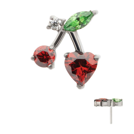 Invictus Titanium Threadless Prong Set Multi Gem Cherry Top