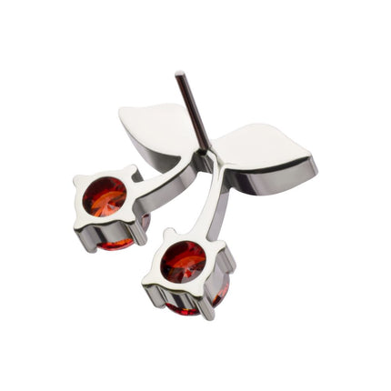 Invictus Titanium Threadless Prong Set Garnet Gem Cherry Top