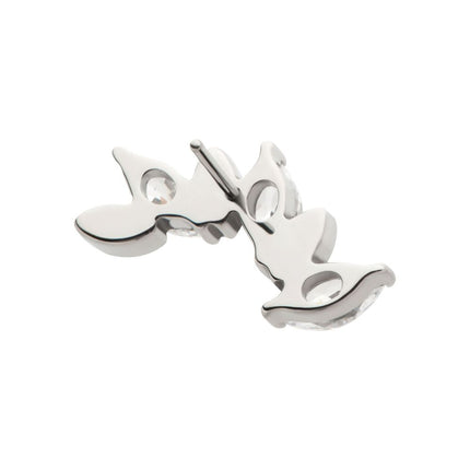 Invictus Titanium Threadless Oscillating Marquise CZ Gem 6-Cluster Top