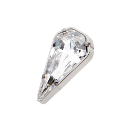 Invictus Titanium Threadless Prong Set Kite Shape CZ Top