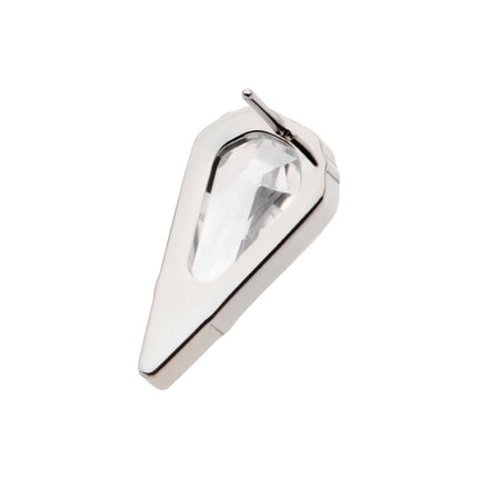 Invictus Titanium Threadless Prong Set Kite Shape CZ Top