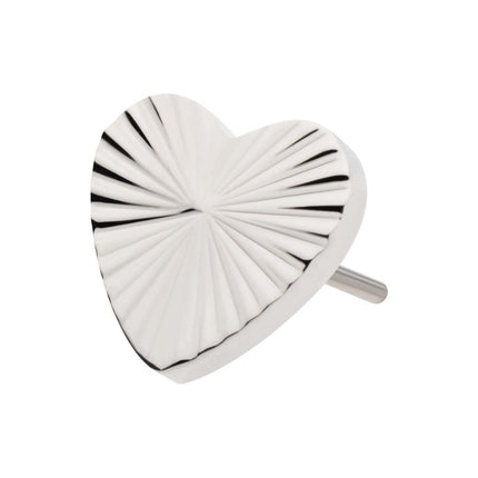 Invictus Titanium Threadless Corrugated Heart Top