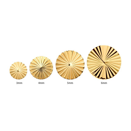 Invictus 24Kt Gold PVD Titanium Threadless Radiant Corrugated Round Top