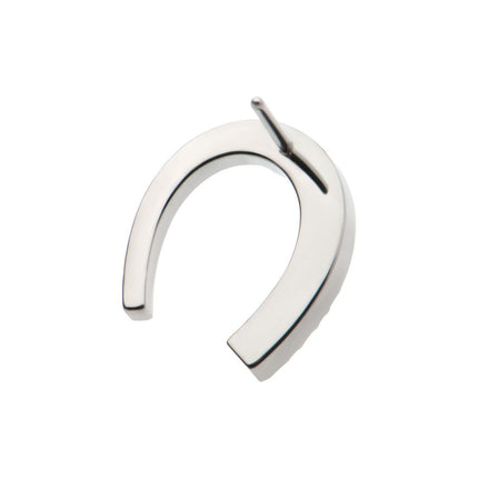 Invictus Titanium Threadless Paved Round CZ Horseshoe Shape Top