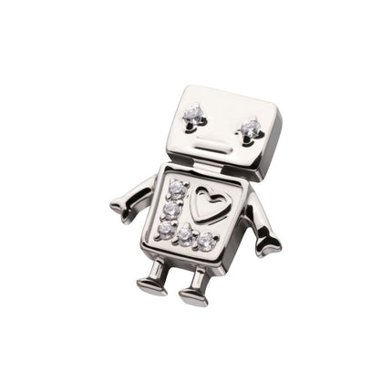 Invictus Titanium Threadless Prong Set Gem Robot Top