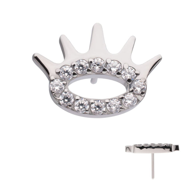 Invictus Titanium Threadless Prong Set Gem Eye and Lash Top
