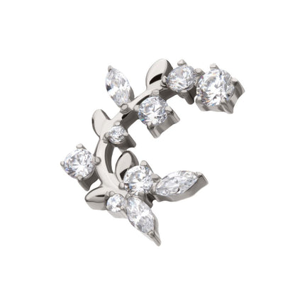 Invictus Titanium Threadless Prong Set Round & Marquise Gem Vine Top