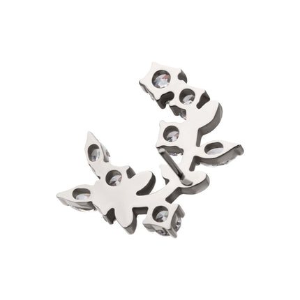 Invictus Titanium Threadless Prong Set Round & Marquise Gem Vine Top