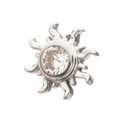 Invictus Titanium Threadless Sunburst Top with Bezel Gem