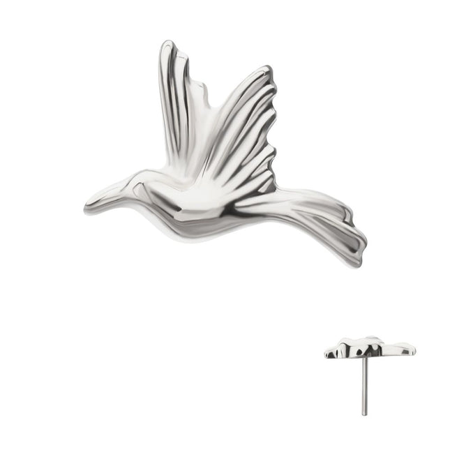 Invictus Titanium Threadless Low Profile 3D Hummingbird Top