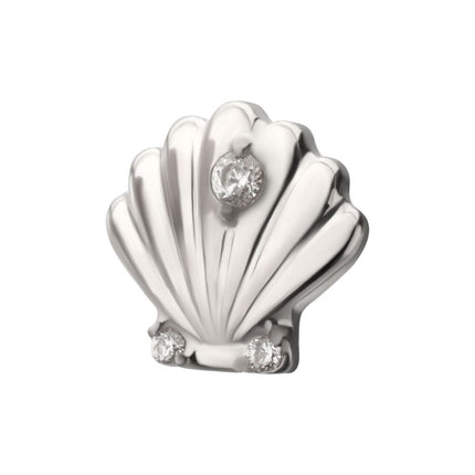 Invictus Titanium Threadless Low Profile 3D Shell Top with Prong Set Gem