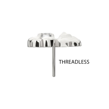 Invictus Titanium Threadless Prong Set Gem Teddy Bear Top