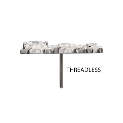 Invictus Titanium Threadless Textured Snake Gem Top