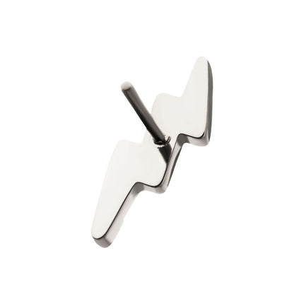 Invictus Titanium Threadless Lightning Bolt Top with Prong Set Gem