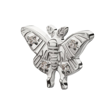 Invictus Titanium Threadless Prong Set Gem Luna Moth Top