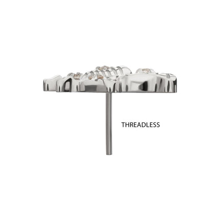 Invictus Titanium Threadless Prong Set Gem Luna Moth Top