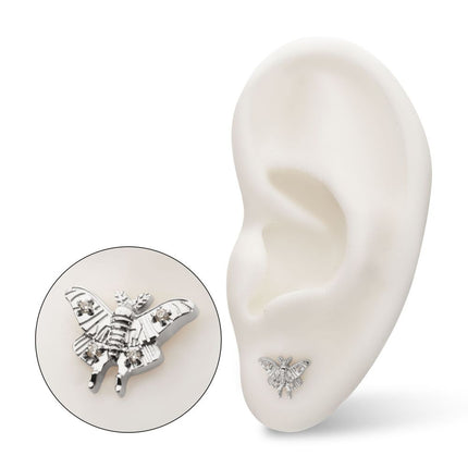 Invictus Titanium Threadless Prong Set Gem Luna Moth Top