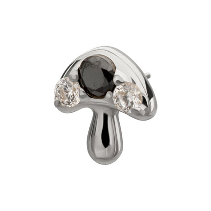 Invictus Titanium Threadless Prong Set Triple Gem Mushroom Top