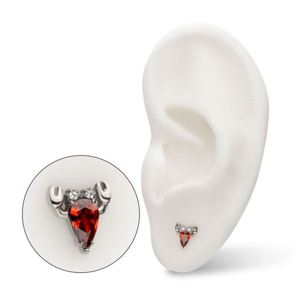 Invictus Titanium Threadless Prong Set Gem Lobster Top
