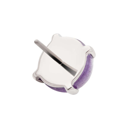 Invictus Titanium Threadless Prong Set Natural Amethyst Stone Top