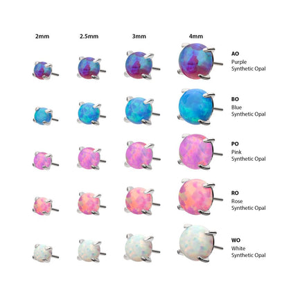 Invictus Titanium Threadless 4-Prong Opal Top