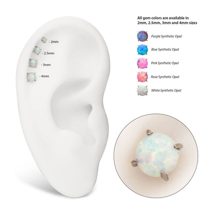 Invictus Titanium Threadless 4-Prong Opal Top