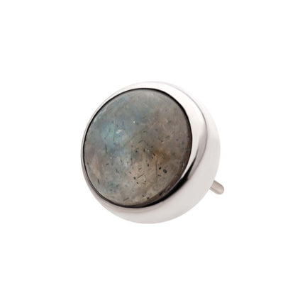 Invictus Titanium Threadless Bezel Set Natural Labradorite Stone Top