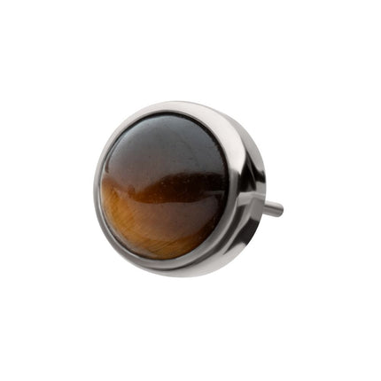 Invictus Titanium Threadless Bezel Set Round Natural Stone Top