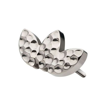 Invictus Titanium Threadless Hammered Marquise 3-Cluster Top