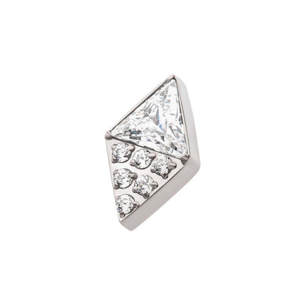 Invictus Titanium Threadless Triangle & Round CZ Rhombus Shape Top