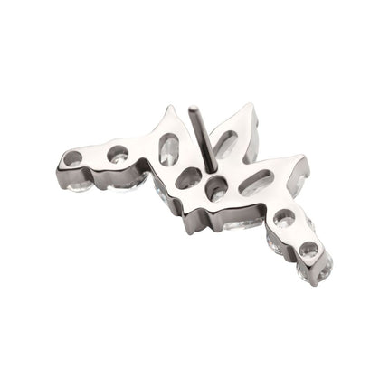 Invictus Titanium Threadless Crown Shape Top with Clustered Prong Set Round & Marquise CZ
