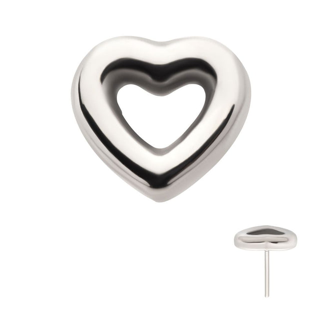 Invictus Titanium Threadless Hollow Heart Top
