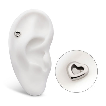 Invictus Titanium Threadless Hollow Heart Top