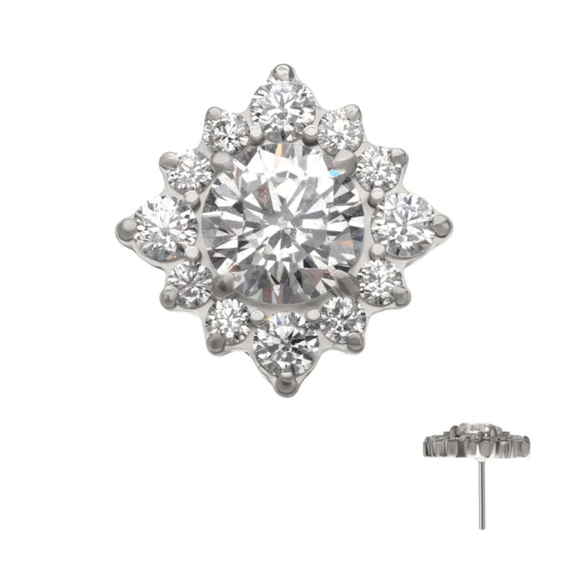 Invictus Titanium Threadless Radiant Cluster Top