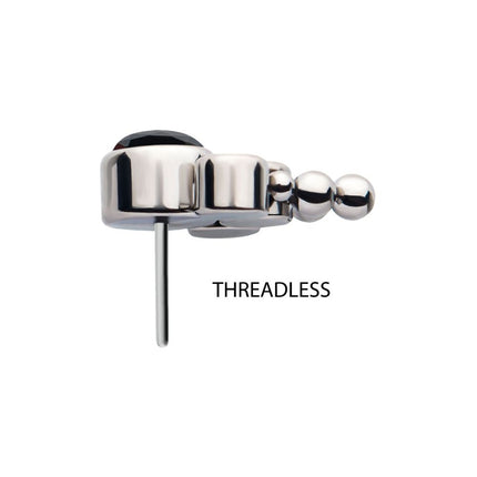 Invictus Titanium Threadless 4-Bezel Set Synthetic Opal/AAA Gem/Swarovski Zirconia & Beads Cluster Top