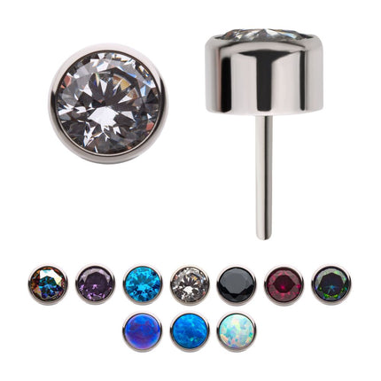 Invictus Titanium Threadless with Bezel Set AAA CZ Top